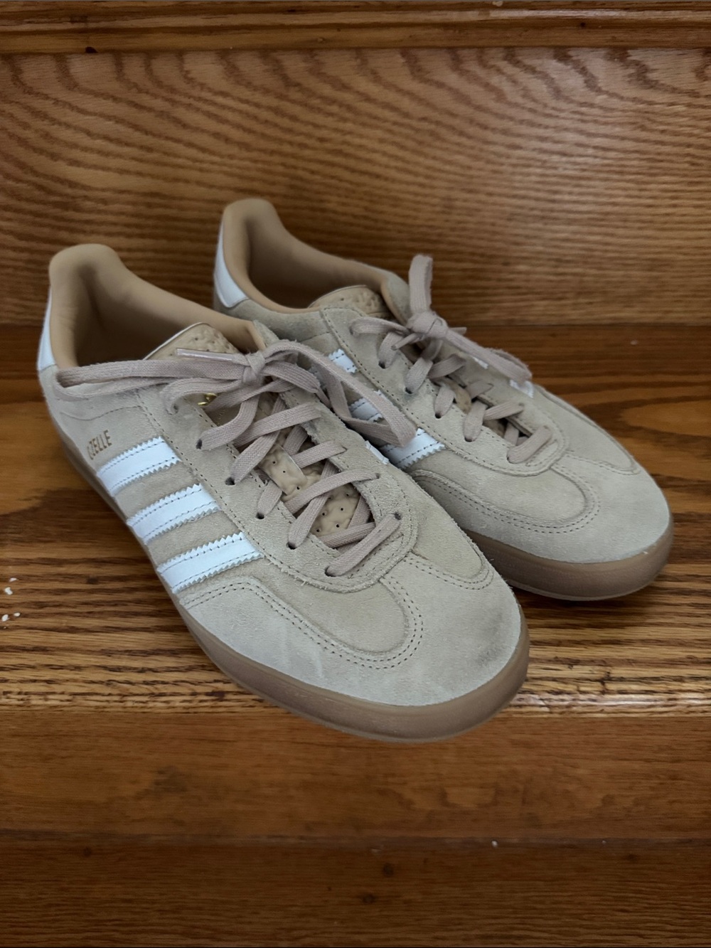 adidas Beige Suede  Sneakers with White Stripes